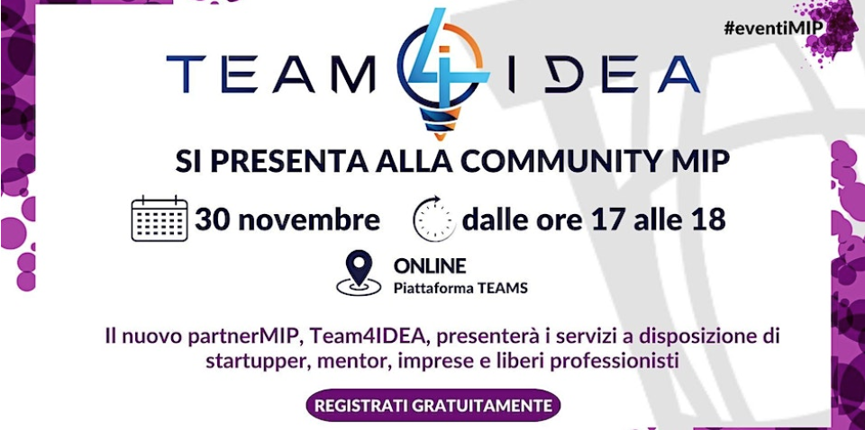 Team4idea si presenta alla community MIP